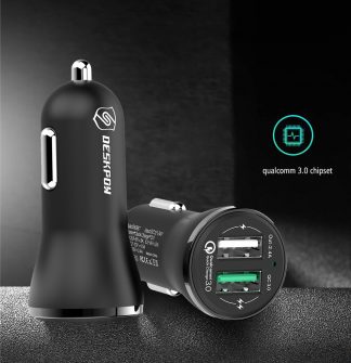 Car charger for all phones, dual USB, Qualcomm Quick Charge 3.0, 12v/24v systems, 5v 3A output